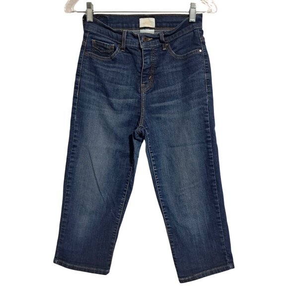 Levis Womens 512 Perfectly Slimming Straight Leg Capri Denim Jeans Size 8 Made I - Picture 1 of 11